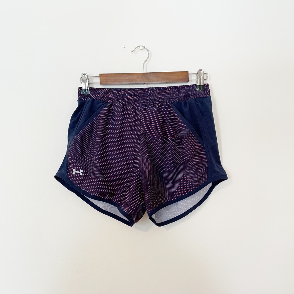 Under Armour Blue & Red Running Shorts Heat Gear